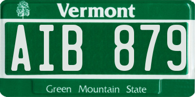 VT license plate AIB879