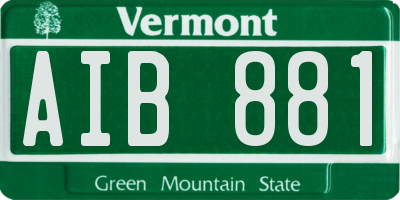 VT license plate AIB881
