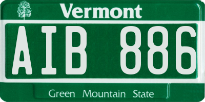 VT license plate AIB886