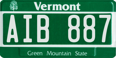 VT license plate AIB887