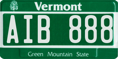 VT license plate AIB888