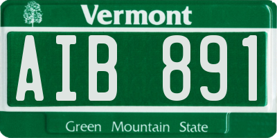 VT license plate AIB891