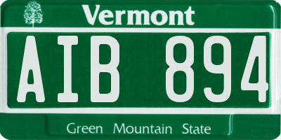VT license plate AIB894