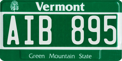 VT license plate AIB895