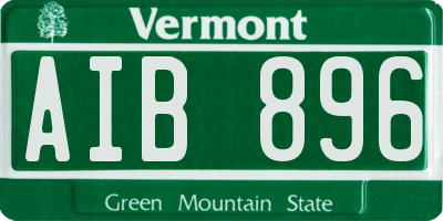 VT license plate AIB896