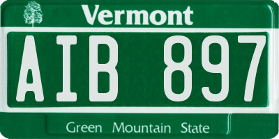 VT license plate AIB897