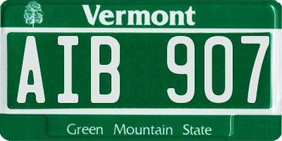 VT license plate AIB907