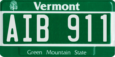 VT license plate AIB911