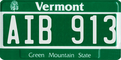 VT license plate AIB913