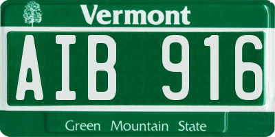 VT license plate AIB916