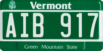 VT license plate AIB917