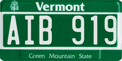 VT license plate AIB919