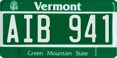 VT license plate AIB941