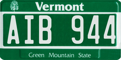 VT license plate AIB944