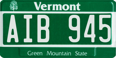 VT license plate AIB945