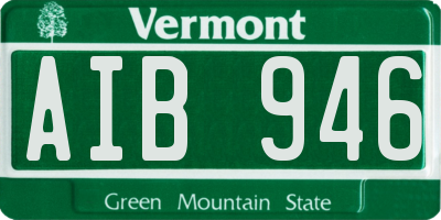 VT license plate AIB946
