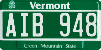 VT license plate AIB948