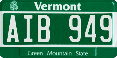 VT license plate AIB949