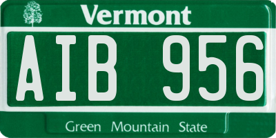 VT license plate AIB956