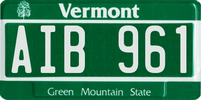 VT license plate AIB961