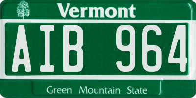 VT license plate AIB964