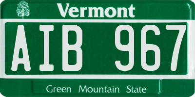 VT license plate AIB967