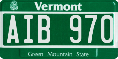 VT license plate AIB970
