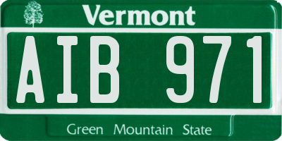 VT license plate AIB971