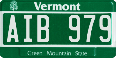 VT license plate AIB979