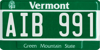 VT license plate AIB991
