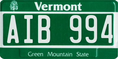 VT license plate AIB994