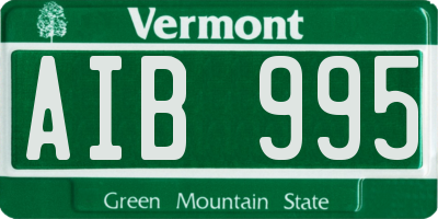 VT license plate AIB995