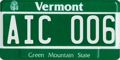 VT license plate AIC006