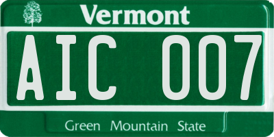 VT license plate AIC007