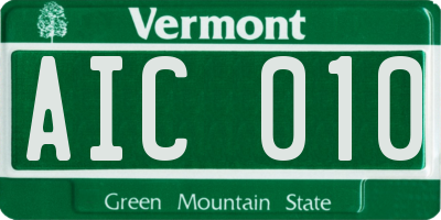 VT license plate AIC010