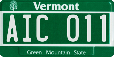 VT license plate AIC011