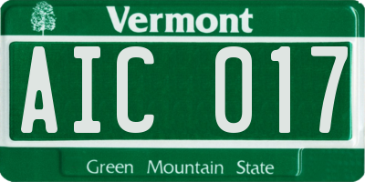 VT license plate AIC017