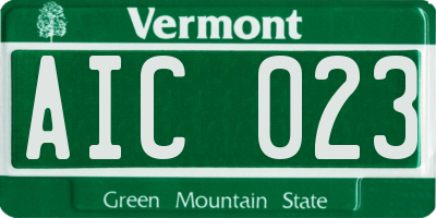 VT license plate AIC023