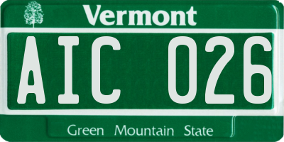 VT license plate AIC026
