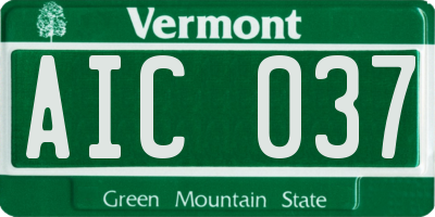 VT license plate AIC037
