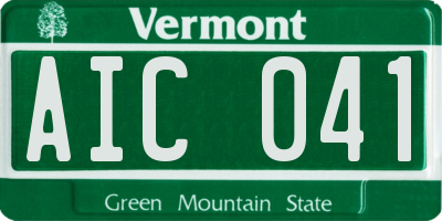 VT license plate AIC041