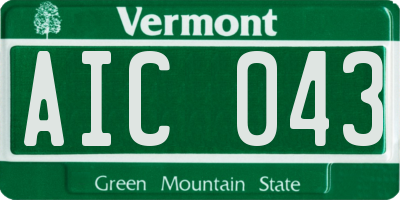 VT license plate AIC043