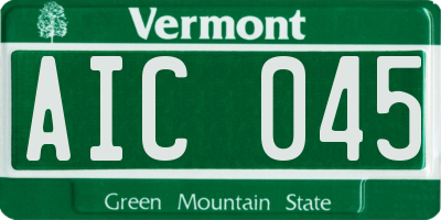 VT license plate AIC045