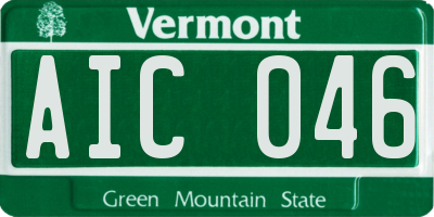 VT license plate AIC046