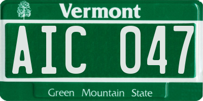 VT license plate AIC047