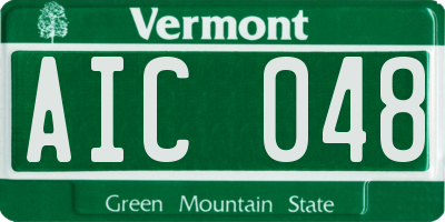 VT license plate AIC048