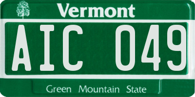 VT license plate AIC049