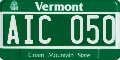 VT license plate AIC050
