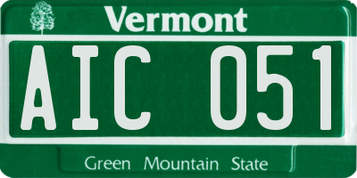 VT license plate AIC051