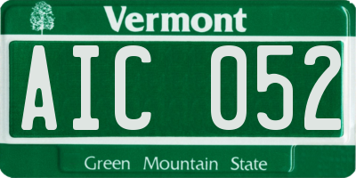 VT license plate AIC052